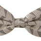 Dolce & Gabbana Gray 100% Silk Adjustable Neck Papillon Bow Tie