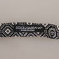 Dolce & Gabbana Black white 100% Silk Adjustable Neck Papillon Tie