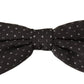 Dolce & Gabbana Gray Polka Dot 100% Silk Neck Papillon Tie