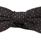 Dolce & Gabbana Gray Polka Dot 100% Silk Neck Papillon Tie