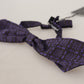 Dolce & Gabbana Blue Geometric Silk Adjustable Neck Papillon Tie