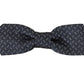 Dolce & Gabbana Blue Gray Polka Dot 100% Silk Neck Papillon Tie