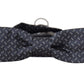 Dolce & Gabbana Blue Gray Polka Dot 100% Silk Neck Papillon Tie