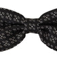 Dolce & Gabbana Black White Polka Dot 100% Silk Neck Papillon Tie