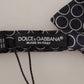 Dolce & Gabbana Black White Round 100% Silk Neck Papillon  Tie
