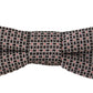 Dolce & Gabbana Black White Flower Pattern Silk Neck Papillon Tie