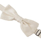 Dolce & Gabbana Elegant Off White Silk Bow Tie