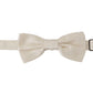 Dolce & Gabbana Elegant Off White Silk Bow Tie