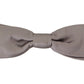 Dolce & Gabbana Silver 100% Silk Slim Adjustable Neck Papillon Tie