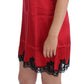 Dolce & Gabbana Red Silk Lace Chemise Dress