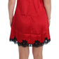 Dolce & Gabbana Red Silk Lace Chemise Dress