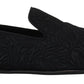 Dolce & Gabbana Elegant Jacquard Black Loafers Slide On Flats