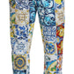 Dolce & Gabbana Multicolored Majolica Print Gym Sweatpants