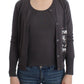 John Galliano Purple Wool Sequined Cardigan Knit Sweater
