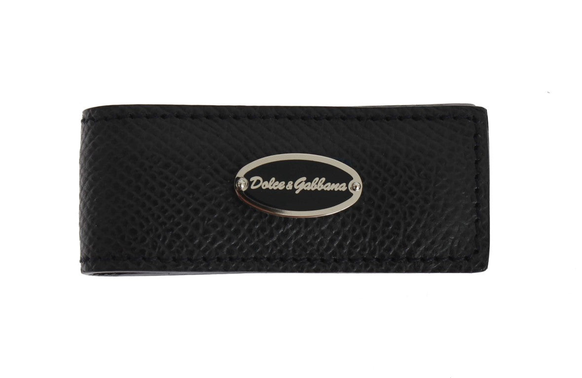 Dolce & Gabbana Elegant Blue Leather Money Clip