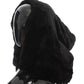 Dolce & Gabbana Chic Black Weasel Fur Hooded Scarf Wrap