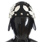 Dolce & Gabbana Elegant Black Floral Wool Cloche Hat