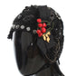 Dolce & Gabbana Elegant Black Crystal-Adorned Cloche Hat