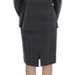 BENCIVENGA Elegant Gray Checkered Sheath Suit Set