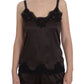 Dolce & Gabbana Elegant Lace-Trimmed Silk Lingerie Top