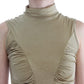 Exte Glamorous Gold Turtleneck Vest Top