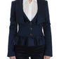 Exte Elegant Blue Blazer Jacket with Designer Flair