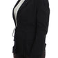 Exte Elegant Black Stretch Blazer Jacket