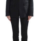 Exte Elegant Three-Piece Black Pants Suit