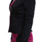 Exte Chic Black and Pink Single-Breasted Blazer