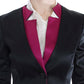 Exte Chic Black and Pink Single-Breasted Blazer