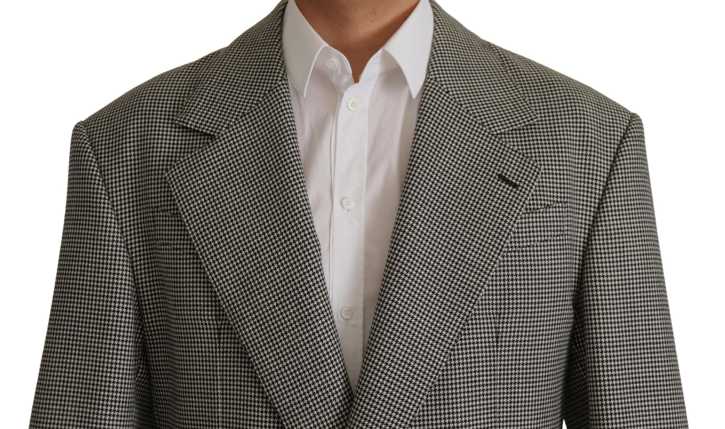 Dolce & Gabbana Elegant Gray Checkered Wool Blazer