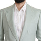 Dolce & Gabbana Elegant Mint Green Silk-Cashmere Blazer