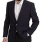 Dolce & Gabbana Elegant Navy Wool Blend Slim Blazer