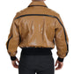 Dolce & Gabbana Elegant Dark Camel Zip Blouson Jacket