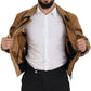 Dolce & Gabbana Elegant Dark Camel Zip Blouson Jacket