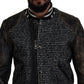 Dolce & Gabbana Multicolor Houndstooth Leather Bomber Jacket