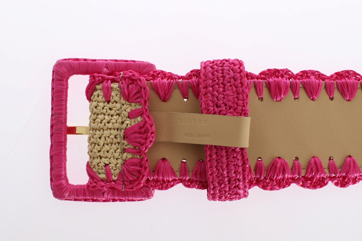 Dolce & Gabbana Elegant Pink Viscose Logo Belt