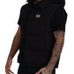 Dolce & Gabbana Sleek Black Hooded Short Sleeve Jacket