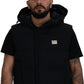 Dolce & Gabbana Sleek Black Hooded Short Sleeve Jacket