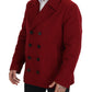 Dolce & Gabbana Elegant Red Double Breasted Wool Jacket