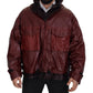 Dolce & Gabbana Elegant Bordeaux Full Zip Hooded Jacket