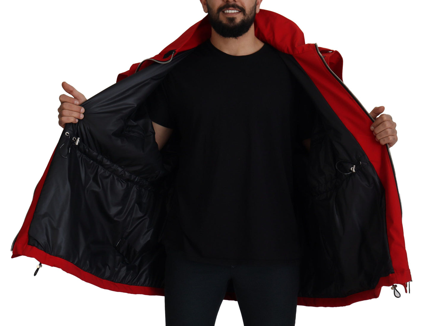 Dolce & Gabbana Sleek Red Lightweight Windbreaker Jacket