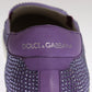 Dolce & Gabbana Elegant Purple Strass Fashion Sneakers