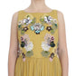 Dolce & Gabbana Enchanting Yellow Silk Floral Appliqué Gown