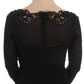 Dolce & Gabbana Elegant Black Floral Lace Sheath Dress