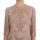 Dolce & Gabbana Elegant Pink Lace Embroidered Shift Dress