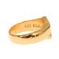 Nialaya Elegant Men's Gold Plated Silver Ring