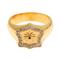 Nialaya Elegant Men's Gold Plated Silver Ring