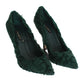 Dolce & Gabbana Elegant Green Xiangao Fur Leather Pumps