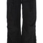 Ermanno Scervino Chic Black Wide Leg Cotton Jeans